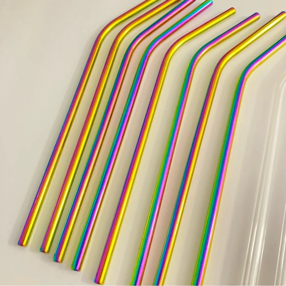 Colorful Reusable Straw Set with Cleaning Brushes 24